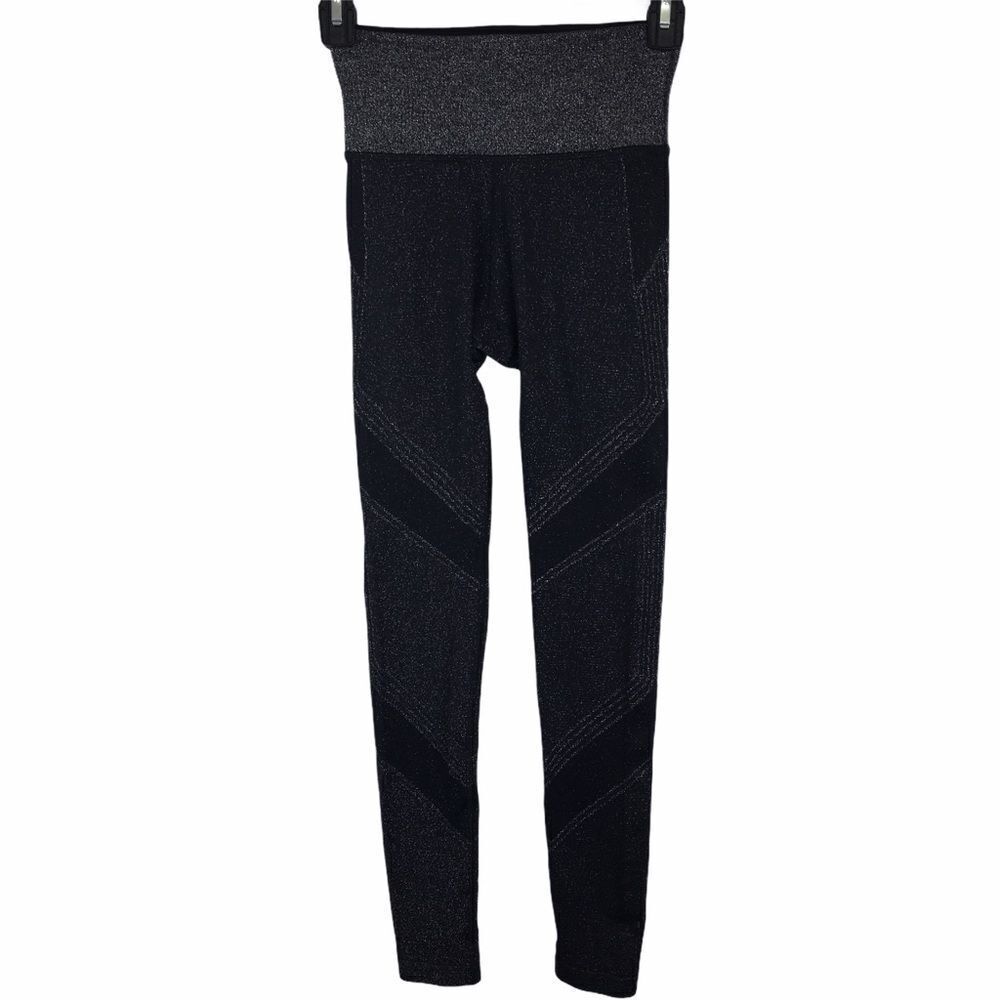 Athleta‎ Leggings Size XS Metallic Shimmer Black